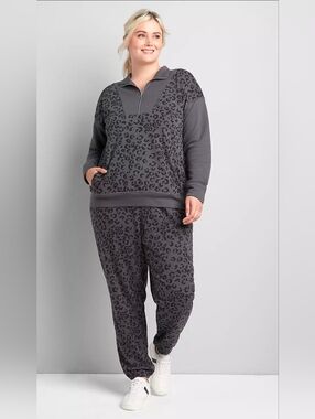 LANE BRYANT LIVI Active Jogger Animal Print Leopard Cheetah Sweatpant 22/24